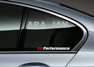 V6 PERFORMANCE Decal Sport Racing sticker car logo auto window emblem 2 pcs - Picture 1 of 6