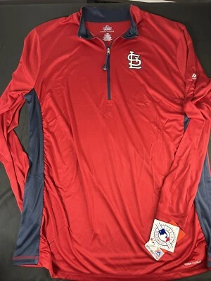 St. Louis Cardinals Majestic Women 2xl Red Poly ¼ Zip Cool Base New W/Tags - Image 1 of 4
