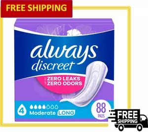 Always Discreet Inkontinenz Einlagen in langer Länge, mäßig saugfähig, Größe 4-88 Ct - Bild 1 von 11