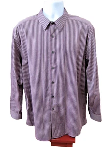 Camisa CLAIBORNE Ajustada Sin Arrugas Manga Larga 100% Algodón Rayas Talla 18 Usada en Excelente Condición - Imagen 1 de 6