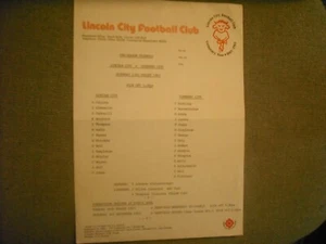 LINCOLN CITY V COVENTRY CITY (FRIENDLY) 13-8-83 SINGLE SHEET - Picture 1 of 2
