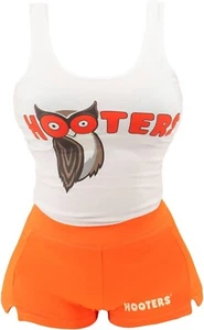 Officially Licensed Hooters Girl Waitress Outfit - Tank Top & Shorts Set - Picture 1 of 10