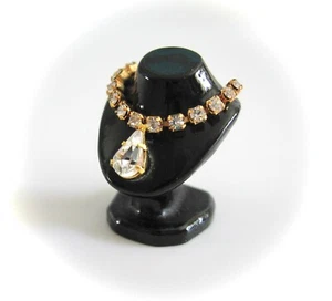 dollhouse doll house miniature BLACK JEWELRY BUST DIAMOND NECKLACE - Picture 1 of 2