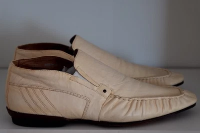 Mocassins de couro genuíno Aldo sapato social masculino creme claro EUA 10 UE 43 - Imagem 1 de 4