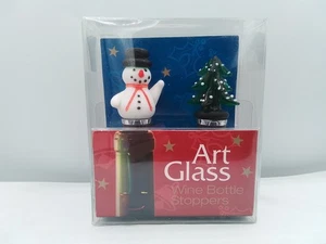 KUNSTGLAS WEINSTOPFEN SCHNEEMANN WEIHNACHTSBAUM VINTAGE NEU IN BOX SCHNAPSSERVICE - Bild 1 von 10