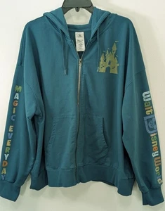 Neu Walt Disney World Zip Hoodie 2X Siebdruck grün/blau - Bild 1 von 11