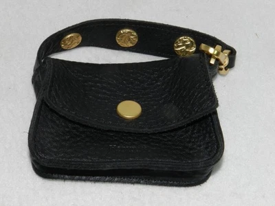 Hammitt Women Button Flap Grain Leather Mini Ornament Handbag Black Gold - Image 1 of 4