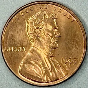 1995 D Mint Mark Circulated XF-Details Red Lincoln Penny  - Picture 1 of 4
