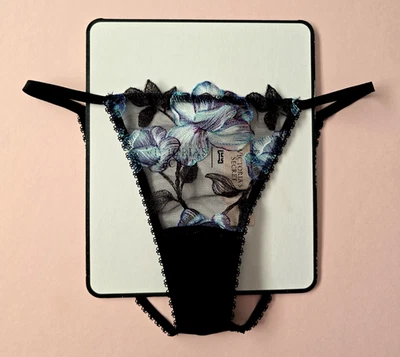 Braguita de bikini Victoria's Secret negra orquídea espalda abierta XS XSmall nueva con etiquetas Foto 1 de 4