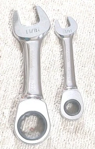 Blackhawk BW-2220 & BW-2210 Combination Stubby Ratcheting Wrenches 3/8"-11/16" - Picture 1 of 9