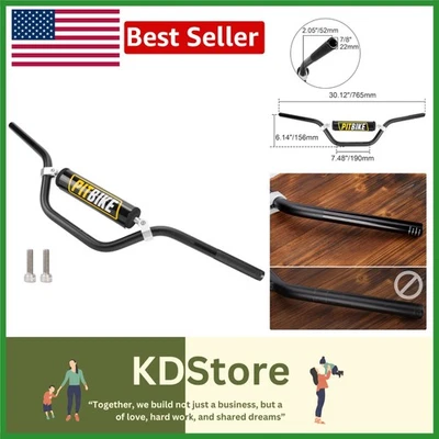 Universal 7/8 Inch Aluminum Dirt Bike Handlebars with Foam Padding - Image 1 of 4