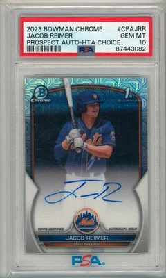 Jacob Reimer PSA 10 2023 Bowman Chrome HTA Choice Refractor Autograph /150 - Image 1 of 2