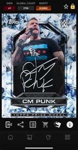 Topps Slam WWE Prize Wheel 25 Digital CM Punk Diamond Signature Iconic - Bild 1 von 2