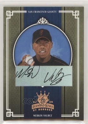 2005 Donruss Diamond Kings Bronze Signatures /100 Merkin Valdez #198 Auto - Image 1 of 2