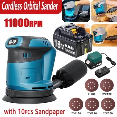 Brushless Orbital Sander Cordless Random Orbit Sander For Makita 18V / Battery
