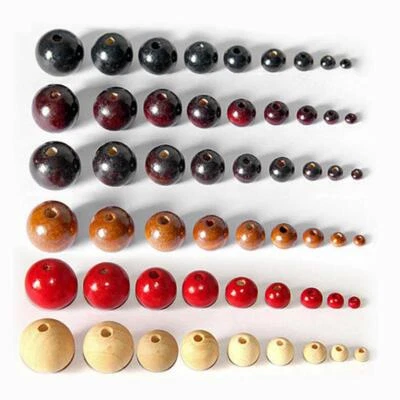 Round Loose Spacer Wooden Beads For DIY Bracelets Jewelry Making Crafts Supplies - image 1 of 4