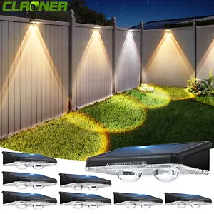 LED Solar Fence Lights Outdoor Garden Wall Railing Step Deck Decor Lamp 3 Modes - Picture 1 of 11