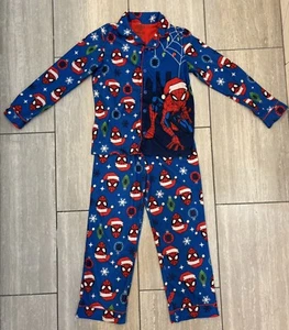 Marvel Spiderman Boys 2-Piece Blue Christmas Pajama Set, Size 8/10, Cute! - Picture 1 of 22