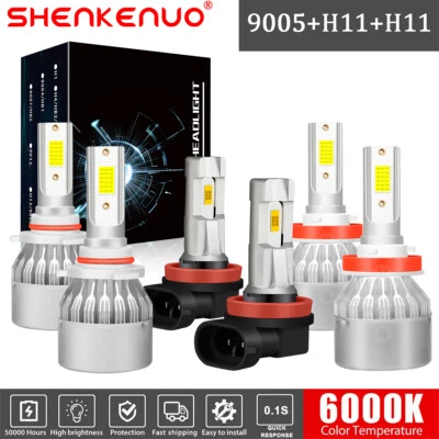 Combo 6x faros LED altos bajos + luces antiniebla 6000K para Lincoln MKX 2007-2010 Foto 1 de 4