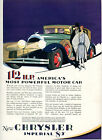 1928 Original CHRYSLER IMPERIAL 80 112 HP Big Pg COLOR Ad. ART DECO. Custom Body
