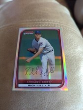 2008 Bowman Chrome Refractors Chicago Cubs Baseball Card #104 Rich Hill