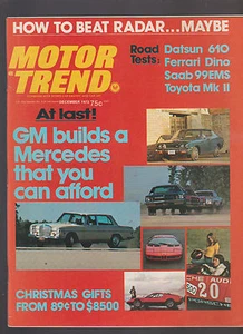 Motor Trend Magazine December 1972 Datsun Ferrari Dino Saab Toyota - Picture 1 of 1