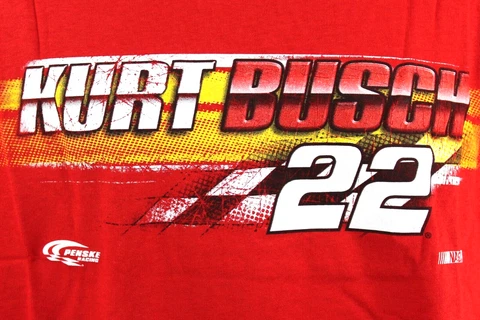 Kurt Busch #22 Nascar Penske Racing T-Shirt Size 2XL New with Tag Cover