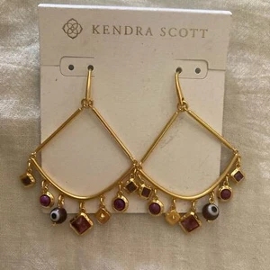 Kendra Scott Gemma Beaded Evil Eye Glass  Chandelier Dangle Earrings - Picture 1 of 5