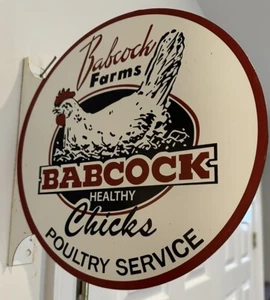 Babcock Healthy Chicks Babcock Farms Poultry Service Double Sided Flange Sign - Picture 1 of 17