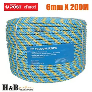 6mm x 200M Telstra Rope Parramatta Rope Coils Breaking Strength 595 KG - Picture 1 of 5