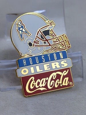 1993 HOUSTON OILERS & COCA-COLA NFLP by Peter David Lapel Pin in GIFT BOX - RARE - Image 1 of 4