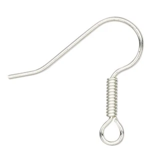 Ohr Draht, 50 versilberte Edelstahl 21 Stärke 6x2 mm lange Spule 19 mm Fischhaken - Bild 1 von 2