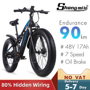 26" VTT Ebike 1000W Vélo de montagne électrique 48V 17Ah 40km/h Fat bike 