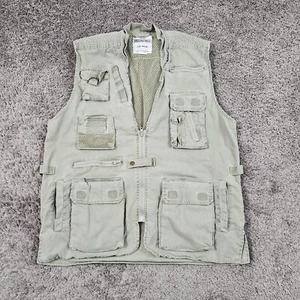 Rothco Vest Mens Medium M Beige Outback Canvas Full Zip Pockets Hiking Fishing - Picture 1 of 11