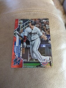 2020 Topps Opening Day Garett Cooper #3 Red Foil Parallel Miami Marlins  