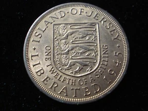 Island Of Jersey 1945 One Twelfth 1/12 Shilling Coin Uncirculated Coin KGVI - Picture 1 of 2