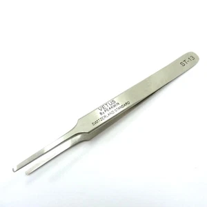 Anti Magnetic Flat Round Tip Tweezers Static Precision Repair Tool ST13 - Picture 1 of 7