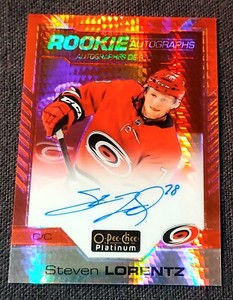 2020-21 OPC O-Pee-Chee Platinum Red /50 Steven Lorentz Prism Rookie Auto RC 