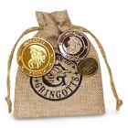 Gringotts Bank Wizarding World Coins Galleons in Burlap Sack 3 Coins Included