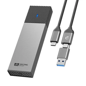 SANZANG M.2 NVME SATA NGFF SSD to Type-C USB 3.2 External Drive Enclosure Case - Picture 1 of 23