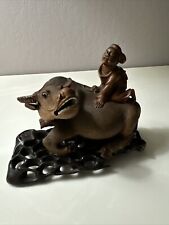 ANTIQUE CHINESE Wood  CARVED WATER BUFFALO Stunning Work.