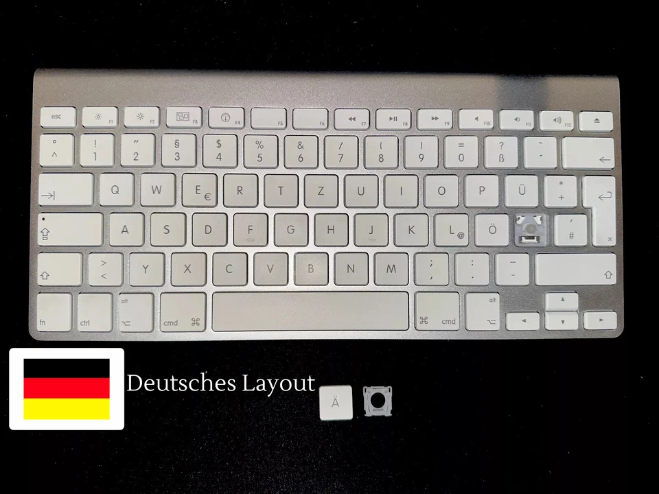 Apple A1314 Wireless Tastatur QWERTZ Ersatztaste Weiß inkl. Scharnier Original - Bild 1 von 1