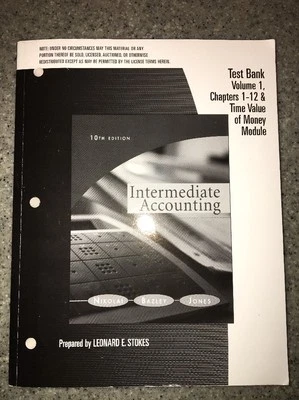 Intermediate Accounting 10th Edition By Leonard E.Stokes VERY RARE ISBN 03244068 - Image 1 of 4