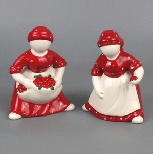 Dept 56 Salt and Pepper Shaker Set LIFE IS JUST A BOWL OF CHERRIES Ceramic EUC - Picture 1 of 18