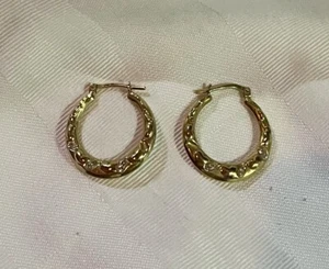 Gold auf 925 1" Creolen mit Silberakzenten, 1,6gr - Bild 1 von 5