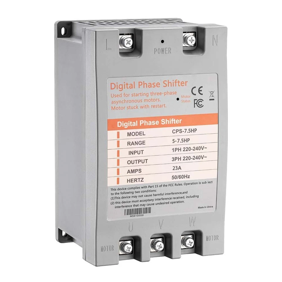7 5HP Digital 1 Phase To 3 Phase Converter 23A For 220V Motor Equipment - Image 1 of 4