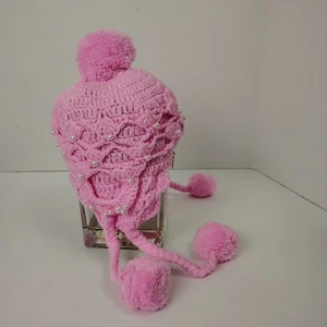 Handarbeit gehäkelt Pastell Beanie Wintermütze Baby/Kleinkind Quaste Bommel Perlen #4 - Bild 1 von 4