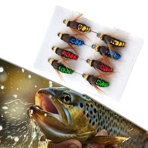 High Carbon Steel Fly Fishing Hooks Set of 8 Nymph Lure for Trout Bass Grayling - Picture 1 of 12