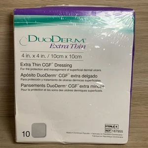 10 ConvaTec DuoDERM 187955 extra dünner 4"x4" selbstklebender Verband Ablaufdatum 2028 #S15 - Bild 1 von 2
