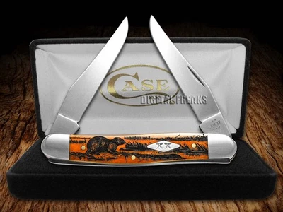 Case xx Knives Muskrat Scene Orange Bone 12515MRAT 1/500 Stainless Pocket Knife - Image 1 of 4